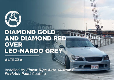 DIAMOND GOLD AND DIAMOND RED OVER LEO-NARDO GREY | PEELABLE PAINT | ALTEZZA