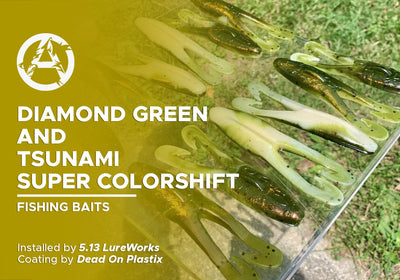 DIAMOND GREEN AND TSUNAMI SUPER COLORSHIFT  | DEAD ON PLASTIX | FISHING BAITS