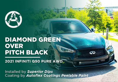 DIAMOND GREEN OVER PITCH BLACK | AUTOFLEX COATINGS | 2021 INFINITI Q50 PURE AWD