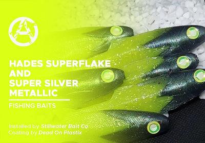 HADES SUPERFLAKE AND SUPER SILVER METALLIC | DEAD ON PLASTIX | FISHING BAITS