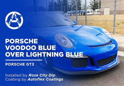 PORSCHE VOODOO BLUE OVER LIGHTNING BLUE | AUTOFLEX COATINGS | PORSCHE GT3