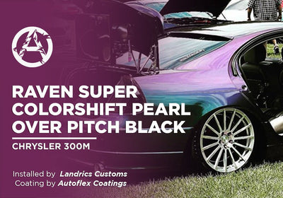 RAVEN SUPER COLORSHIFT PEARL OVER PITCH BLACK | AUTOFLEX COATINGS | CHRYSLER 300M