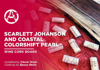 SCARLETT JOHANSON AND COASTAL COLORSHIFT PEARL | EPOXY RESIN | WINE CORK BOARD
